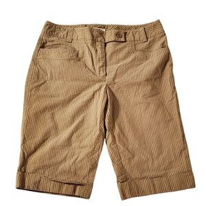 Cato Women Candy Stripe Flat Front‎ Outdoor Walking Folded Cuff Casual Shorts 12